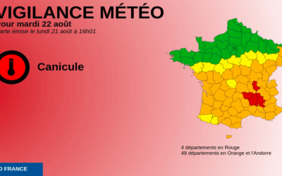🔴 CANICULE : 4 départements en vigilance rouge, l’épisode prolongé jusqu’à samedi
