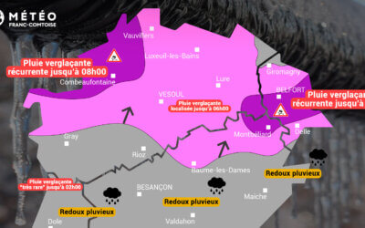 🟠 Franche-Comté : Des pluies verglaçantes sont prévues la nuit prochaine et mercredi (à l’aube)